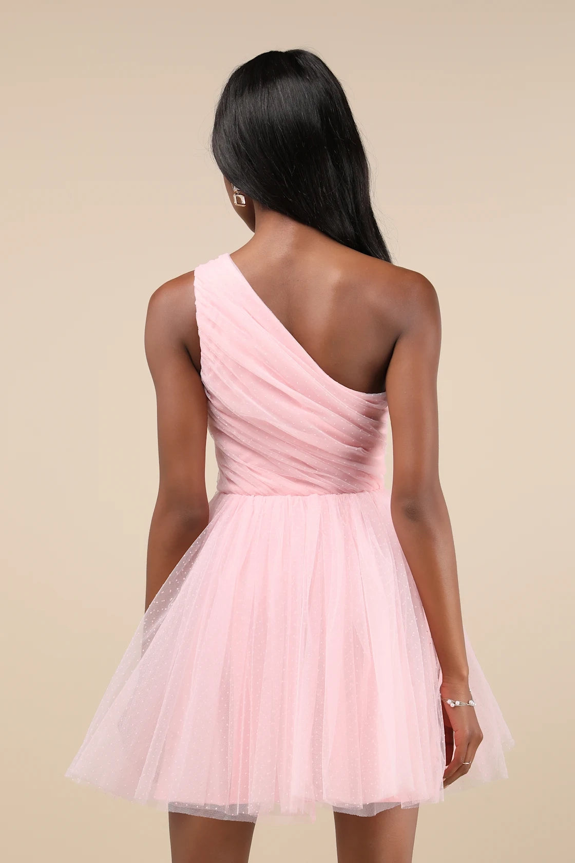 Charming see through mesh sleeveless corset with one shoulder collar and wide shoulder straps Homecoming Dresses
